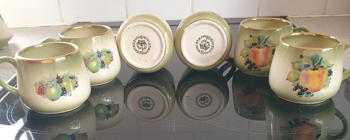 Vintage Ironstone Mugs - set of 6 - Image 3