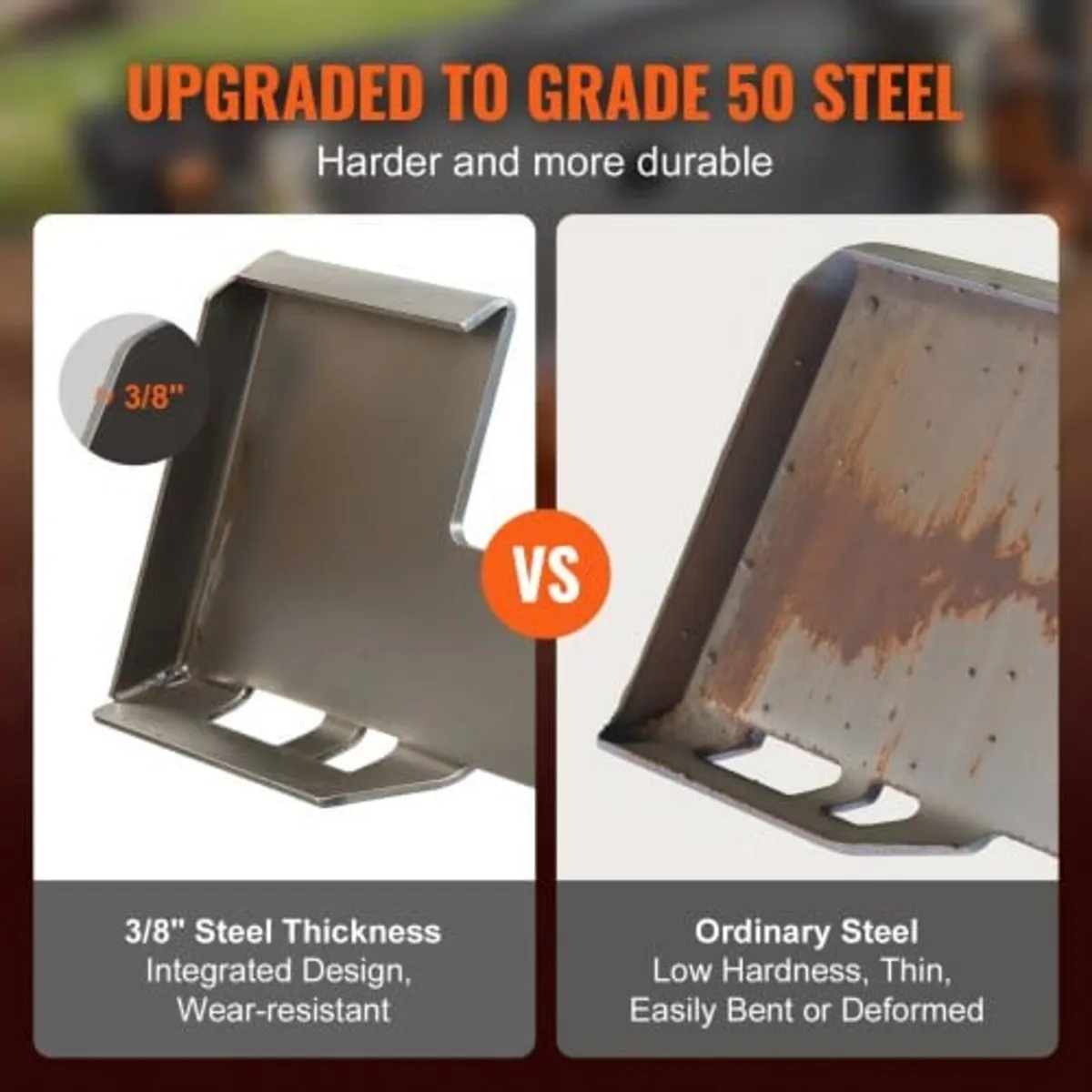 3/8" Skid Steer Attachment Plate, Skid Steer Mount - Image 2