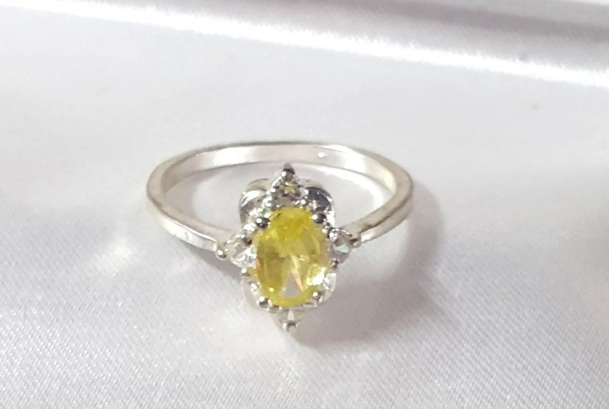 Vintage Hallmarked Silver Gemstone Ring - Image 4