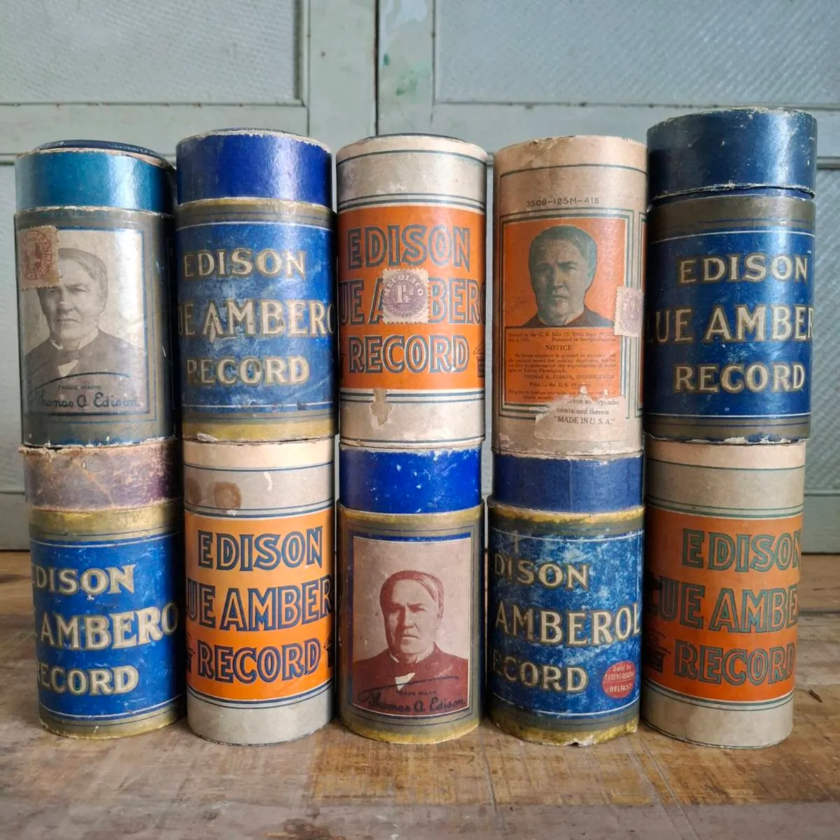 Edison Blue Amberol Record Cylinders - Image 1