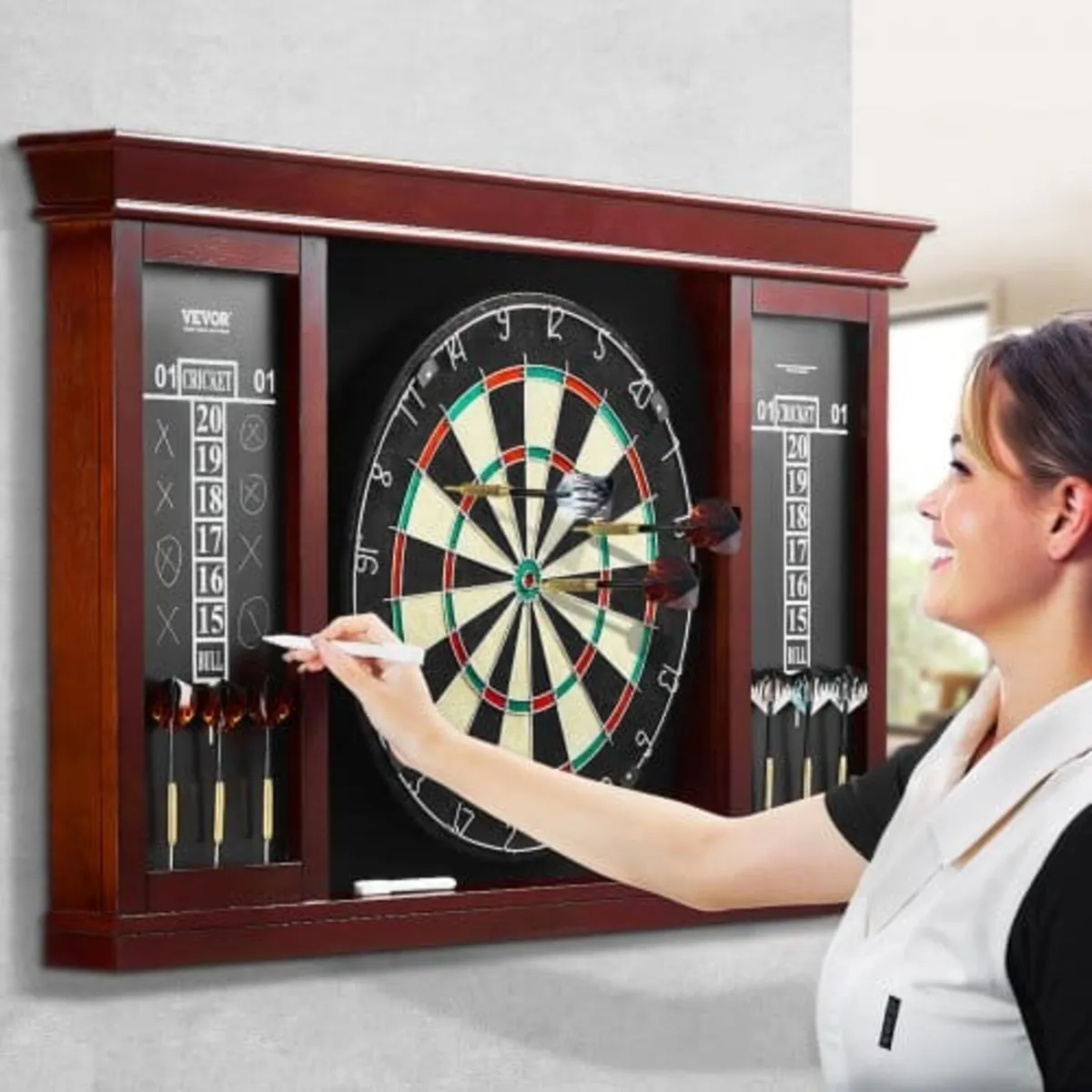 Dartboard and Cabinet Set, Ready-to-Play Bundle Of - Image 2