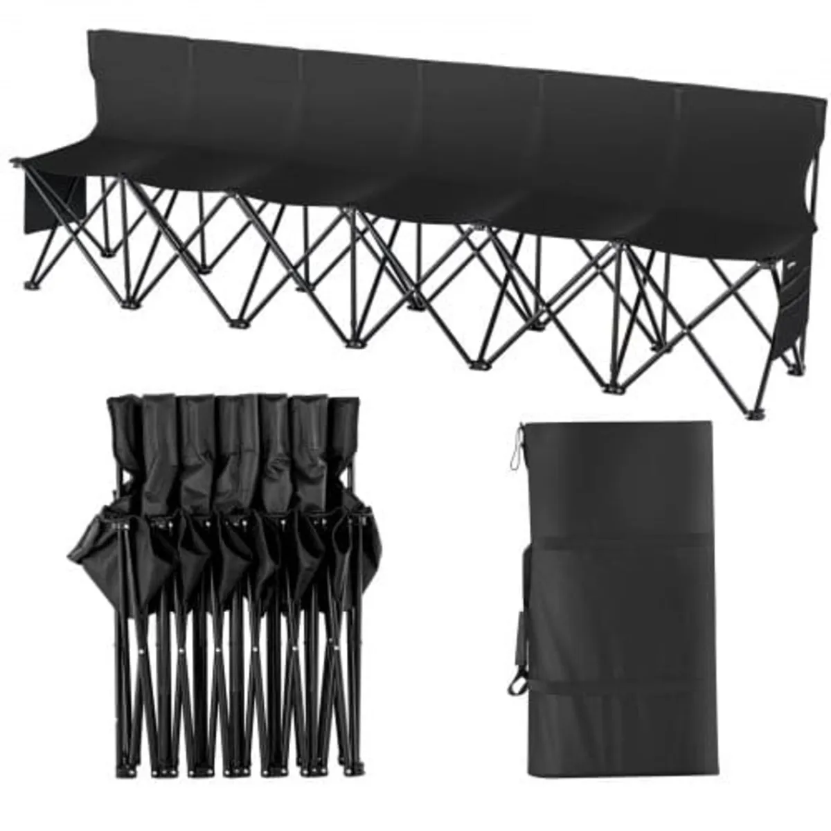 Portable Folding Bench, 6 Seat Foldable Soccer Ben - Image 1