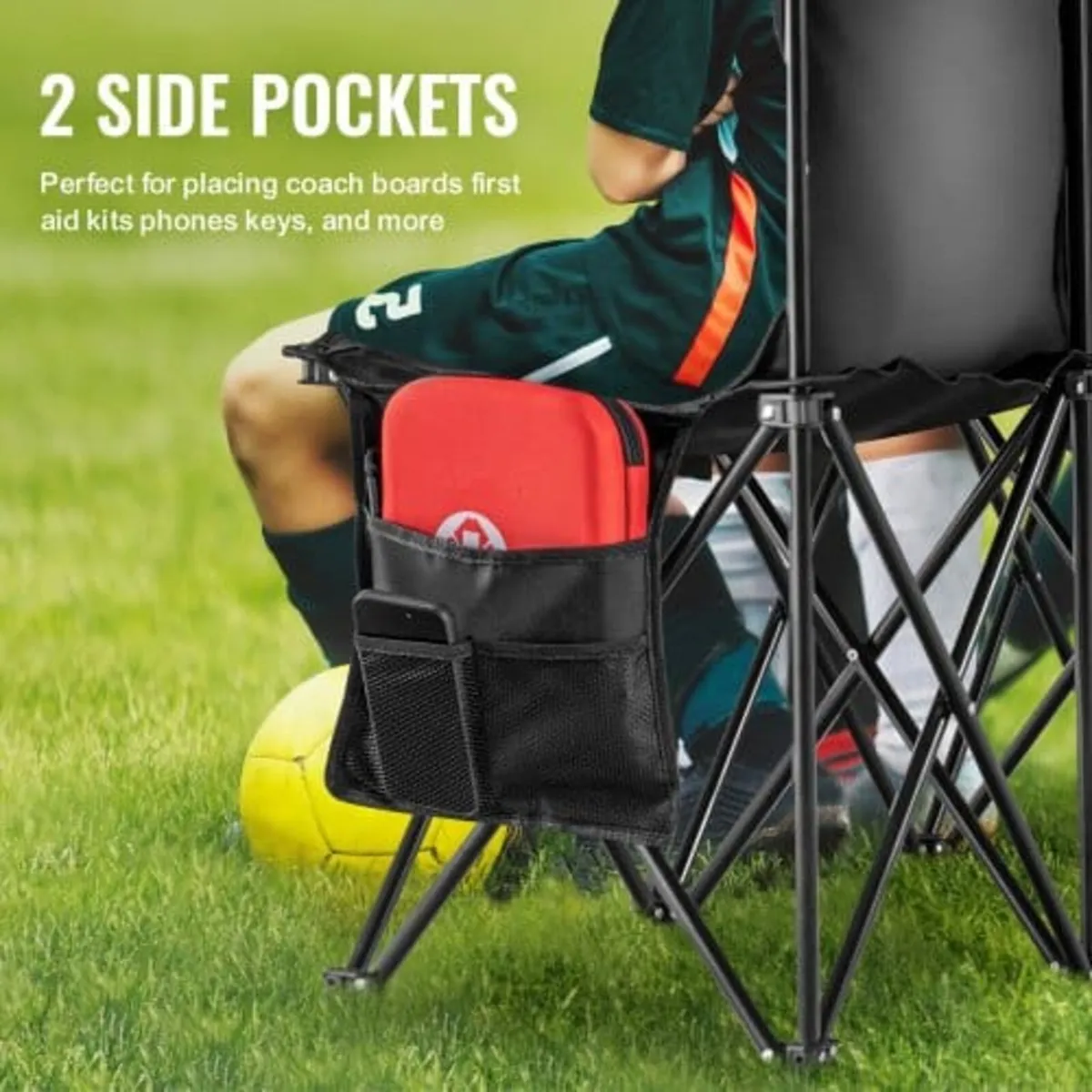 Portable Folding Bench, 6 Seat Foldable Soccer Ben - Image 2