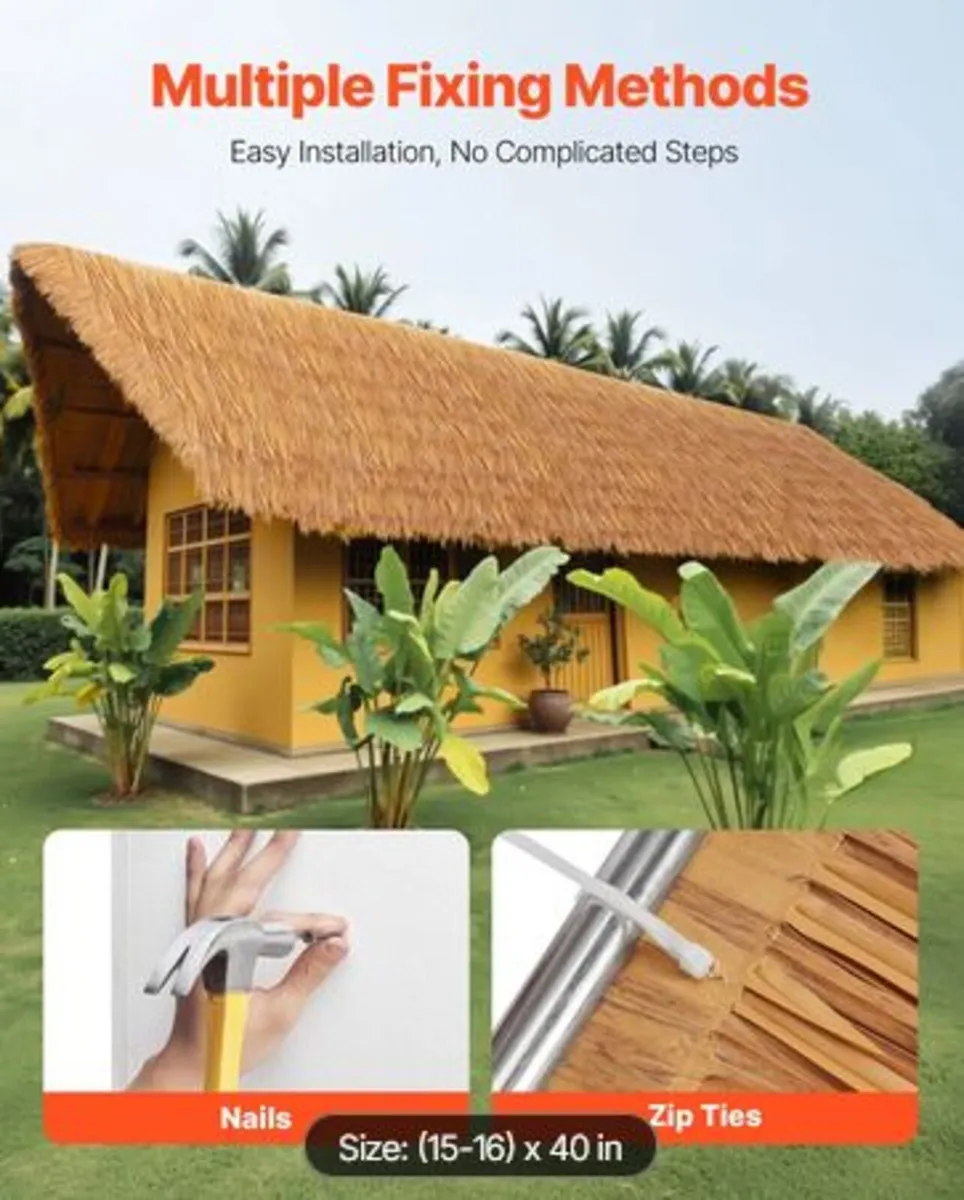 Artificial Thatch Grass Roof, 0.4 x 1 m Mexican - Image 4