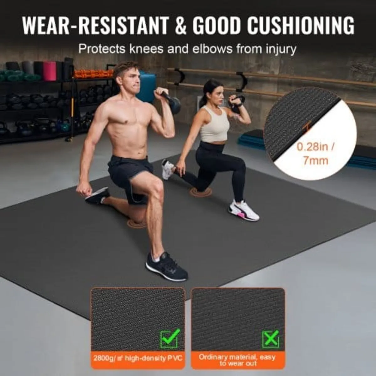 Exercise Mat, Non Slip High Density Premium Yoga M - Image 2