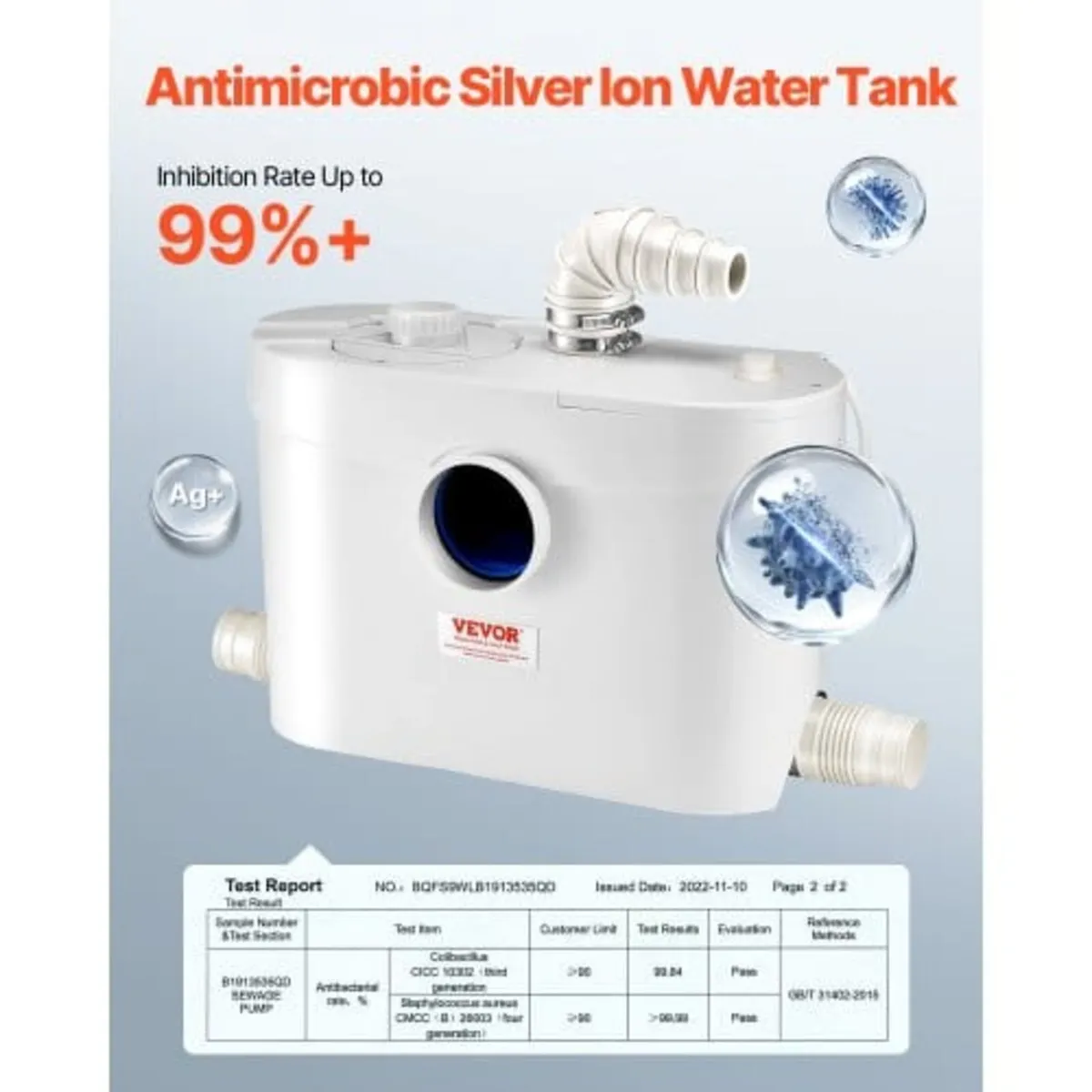 Macerator Pump, 900W, 180 L/min(48 GPM) Flow, 40 f - Image 3