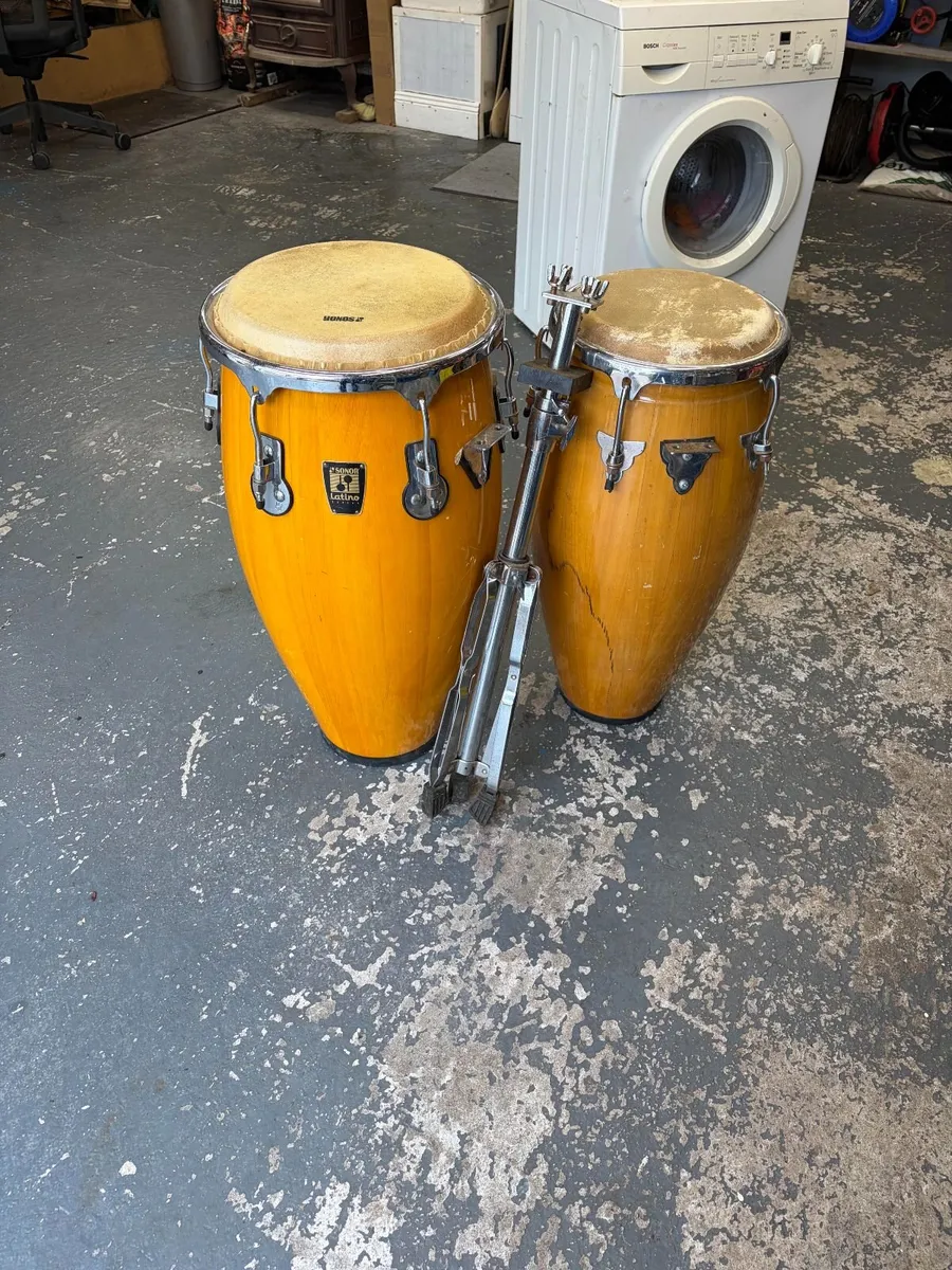 set of congos and stand