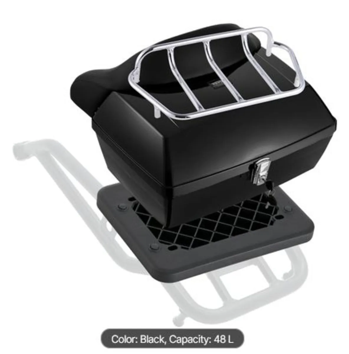 Motorcycle Top Case, Universal Durable PP Material - Image 1