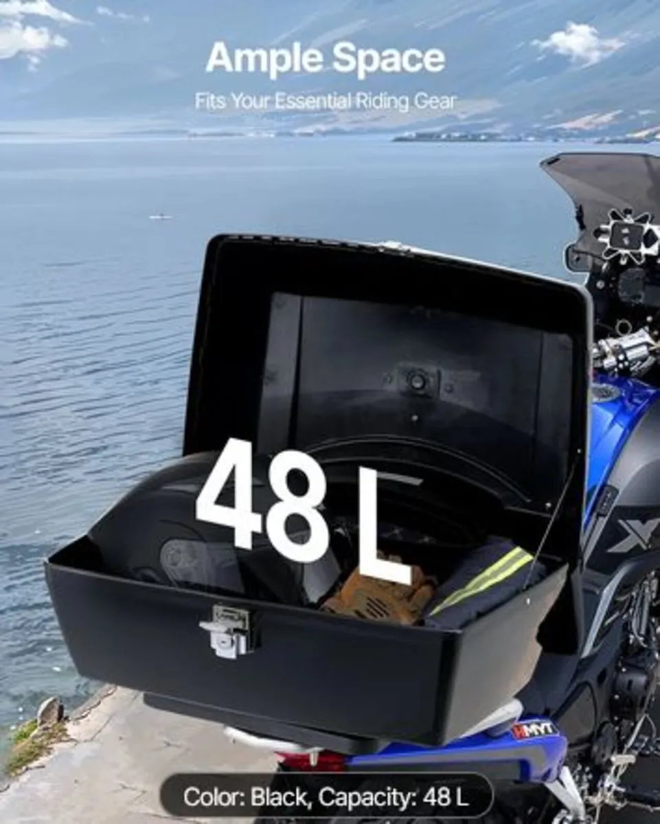 Motorcycle Top Case, Universal Durable PP Material - Image 2