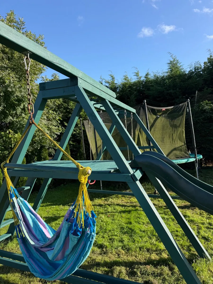 Wooden Climbing Frame, Swings & Slide - Image 1