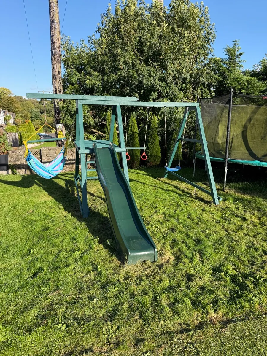 Wooden Climbing Frame, Swings & Slide - Image 2