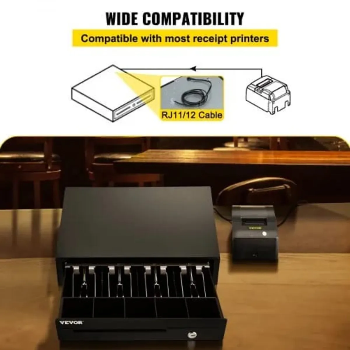 Cash Register Drawer, 33 cm 12 V, for POS System w - Image 4