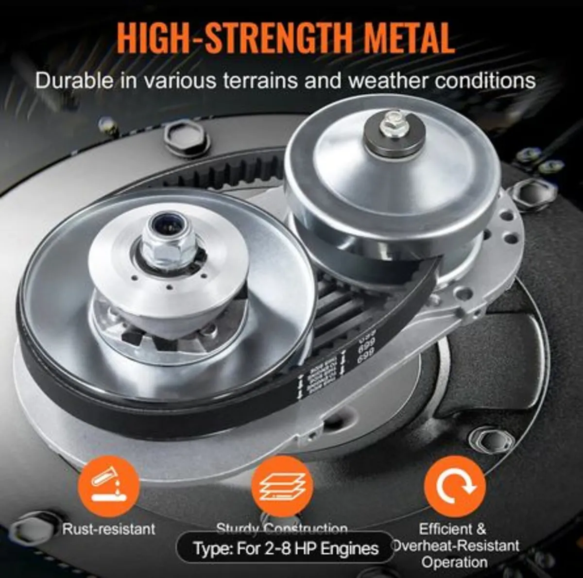 Drive Clutch, 2-8HP Engine,2000 RPM High-Strength - Image 2