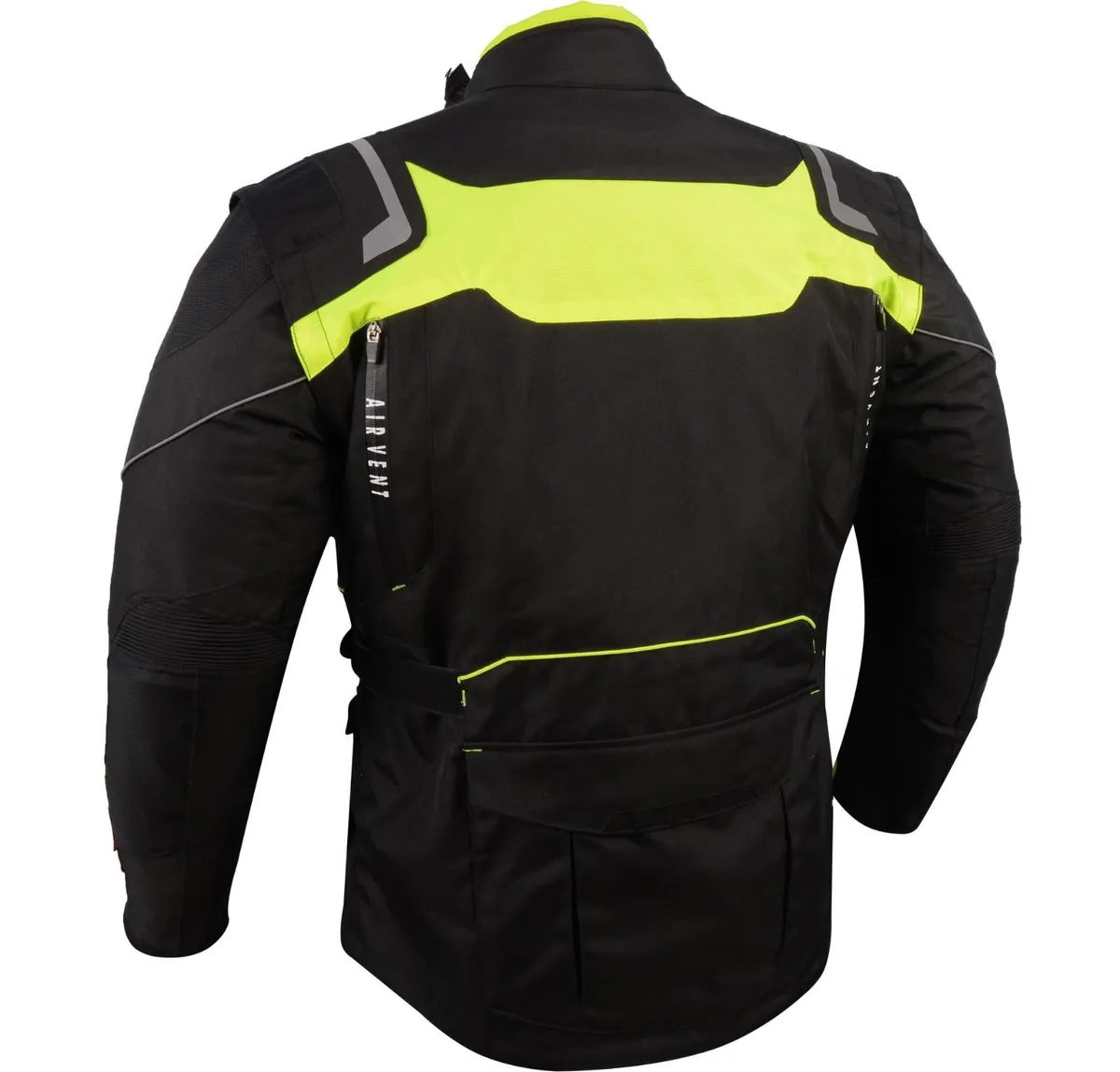 Black & Neon Yellow Cordura Motorcycle Jacket - Image 4
