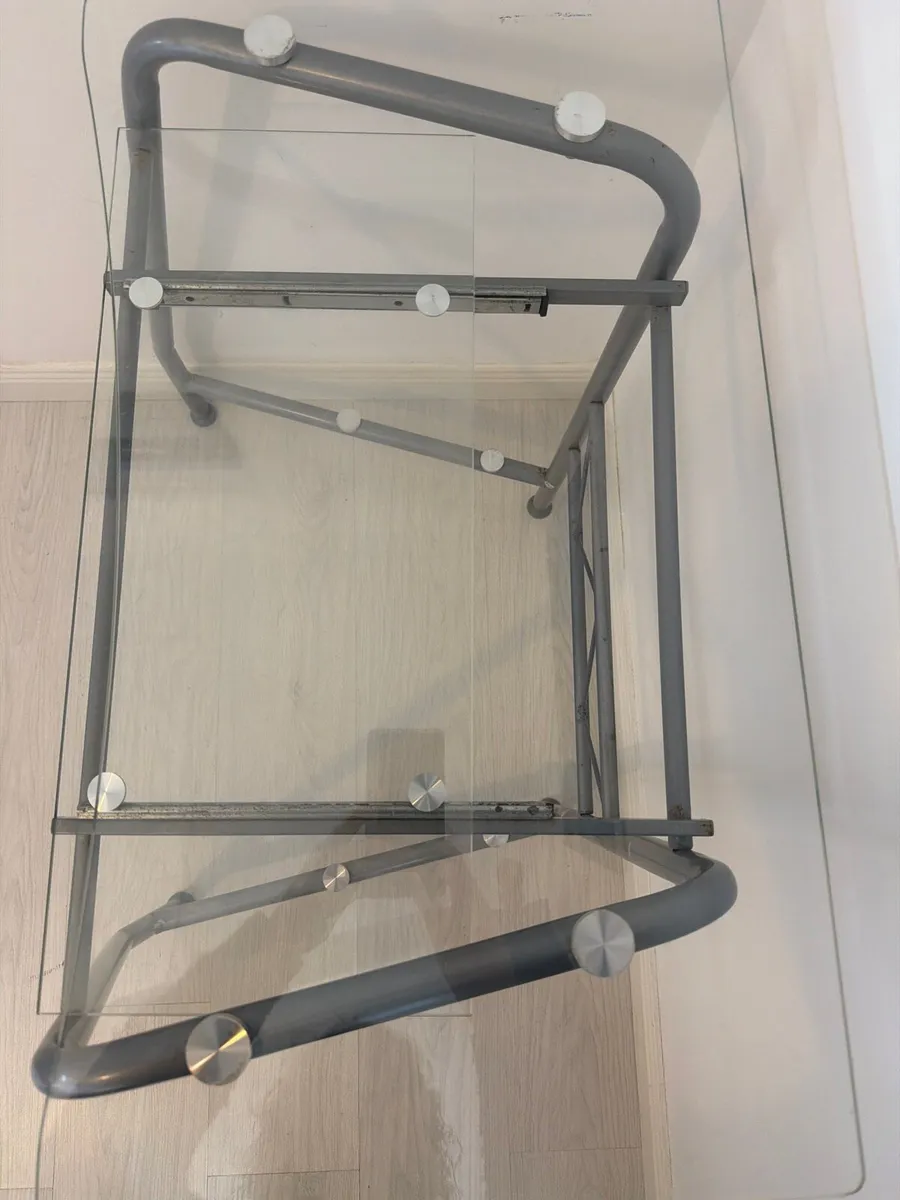 Glass Computer Desk with Two Shelves – €50 ONO - Image 3