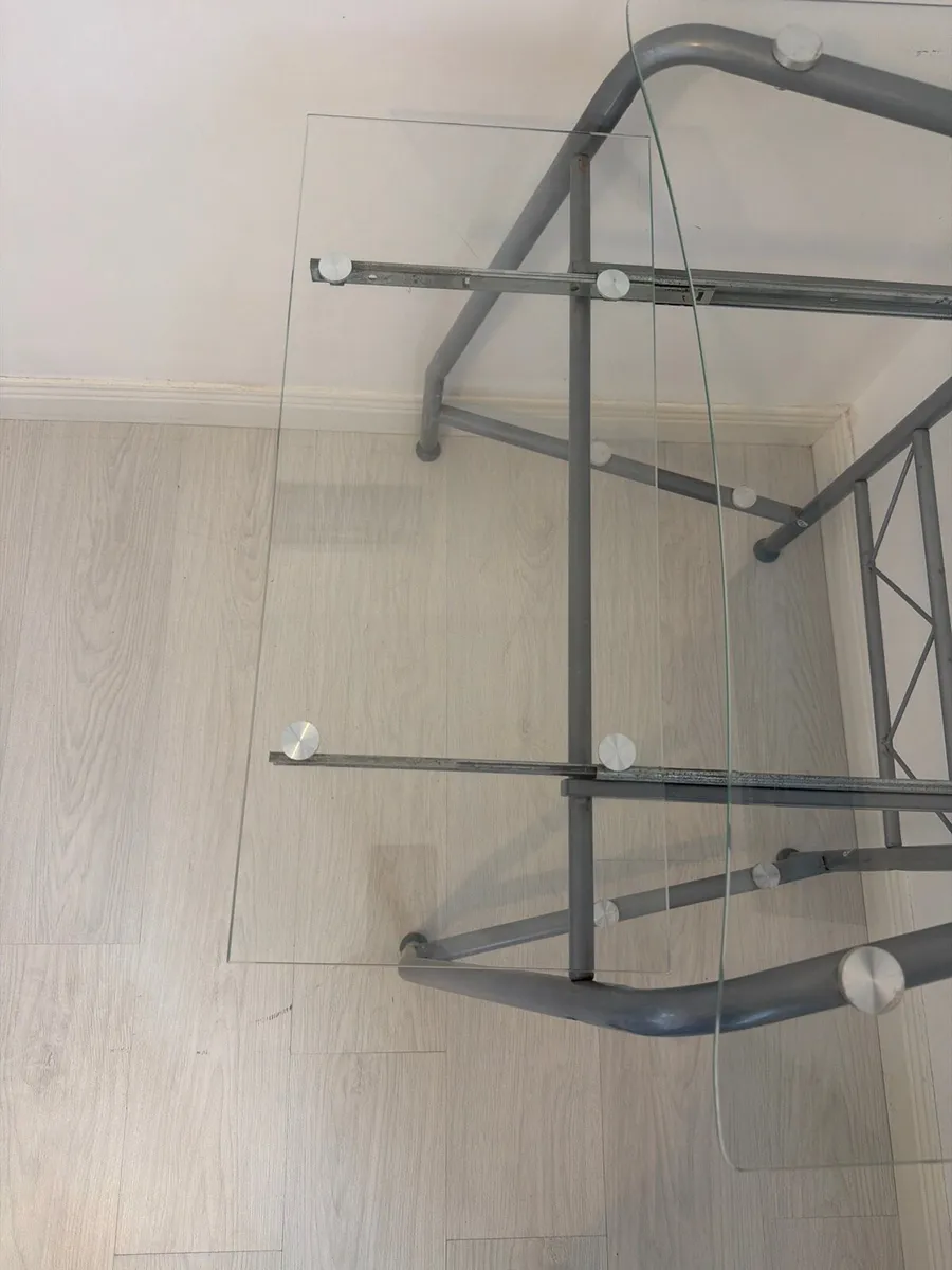 Glass Computer Desk with Two Shelves – €50 ONO - Image 4