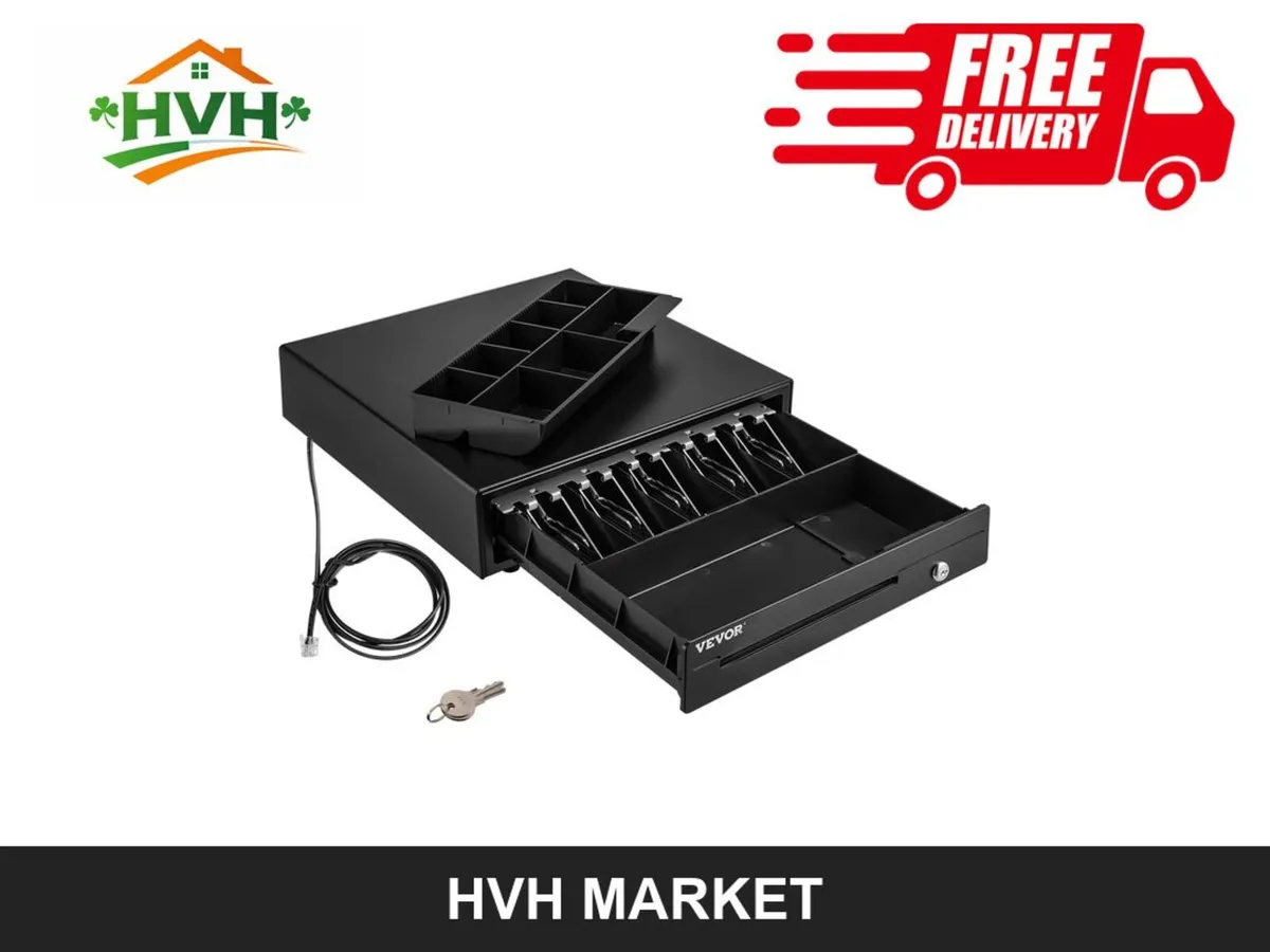 12V Cash Register Drawer, 5 Bill & 8 Coin - Image 1