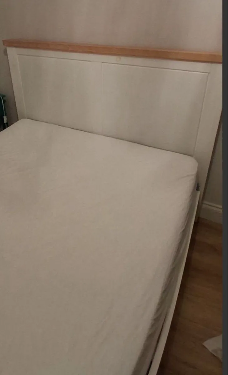 Beautiful Cream/White Wooden King Size Bed - Image 3