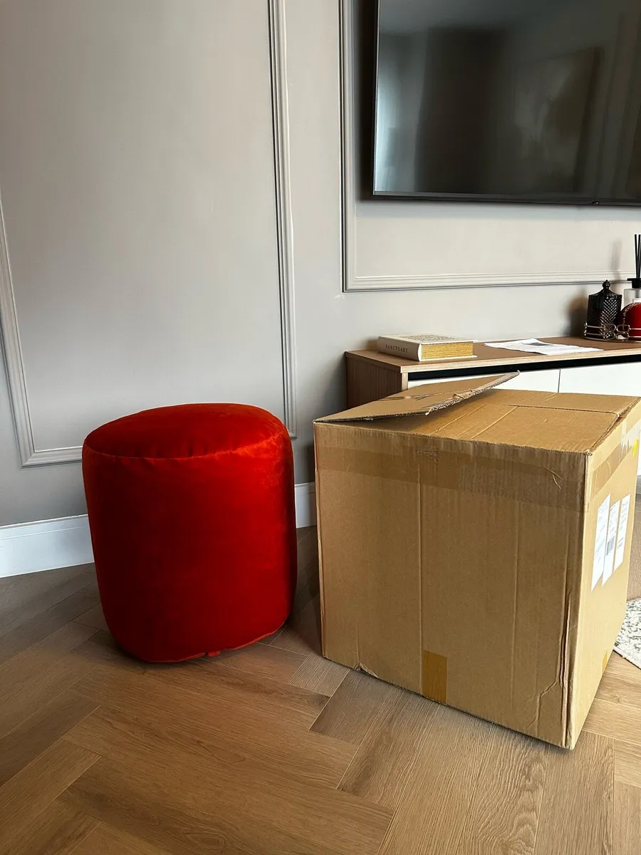 Brand New Burnt Orange Footstool - Image 2