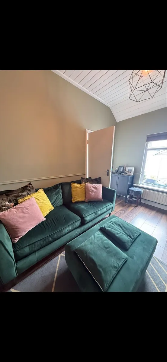 3 seater sofa & footstool - Image 4