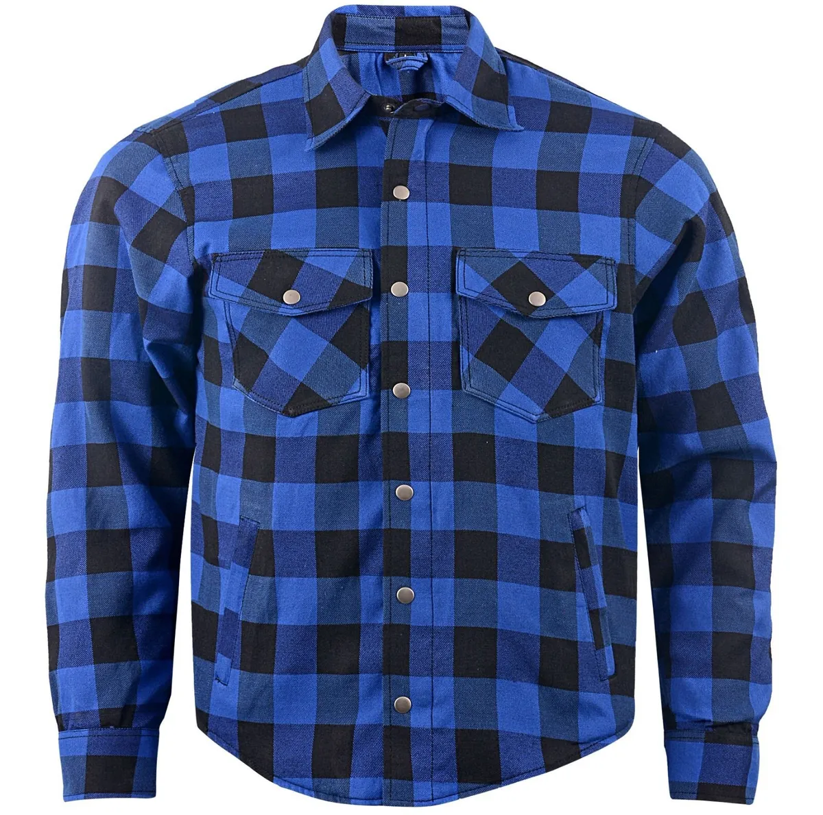 Blue & Black Kevlar Motorcycle Shirt - Image 1