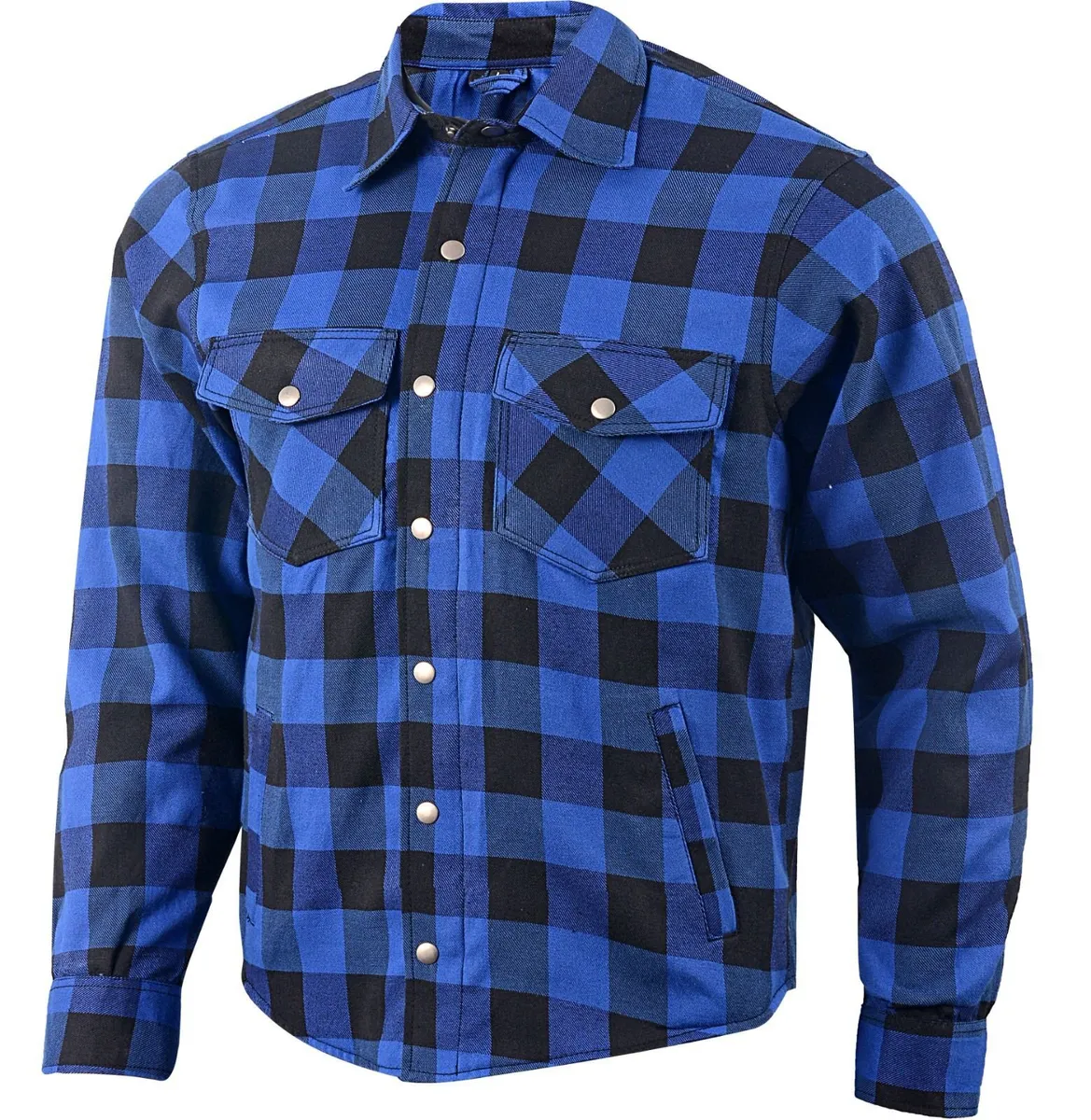 Blue & Black Kevlar Motorcycle Shirt - Image 2