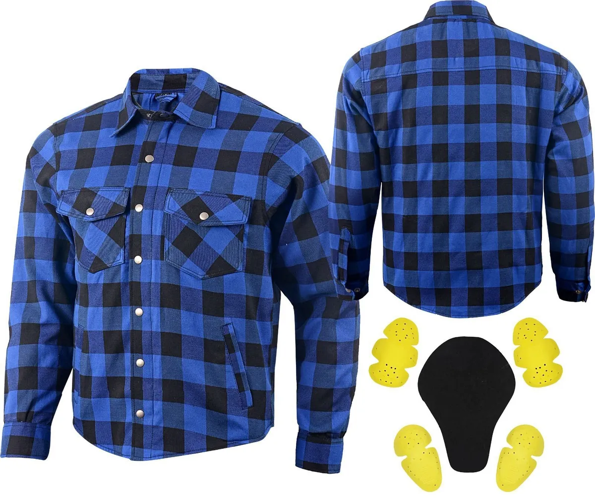 Blue & Black Kevlar Motorcycle Shirt - Image 3