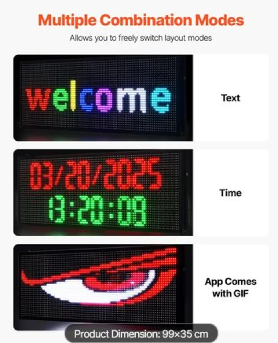 Programmable LED Sign, P10 Full Color Flexible - Image 3