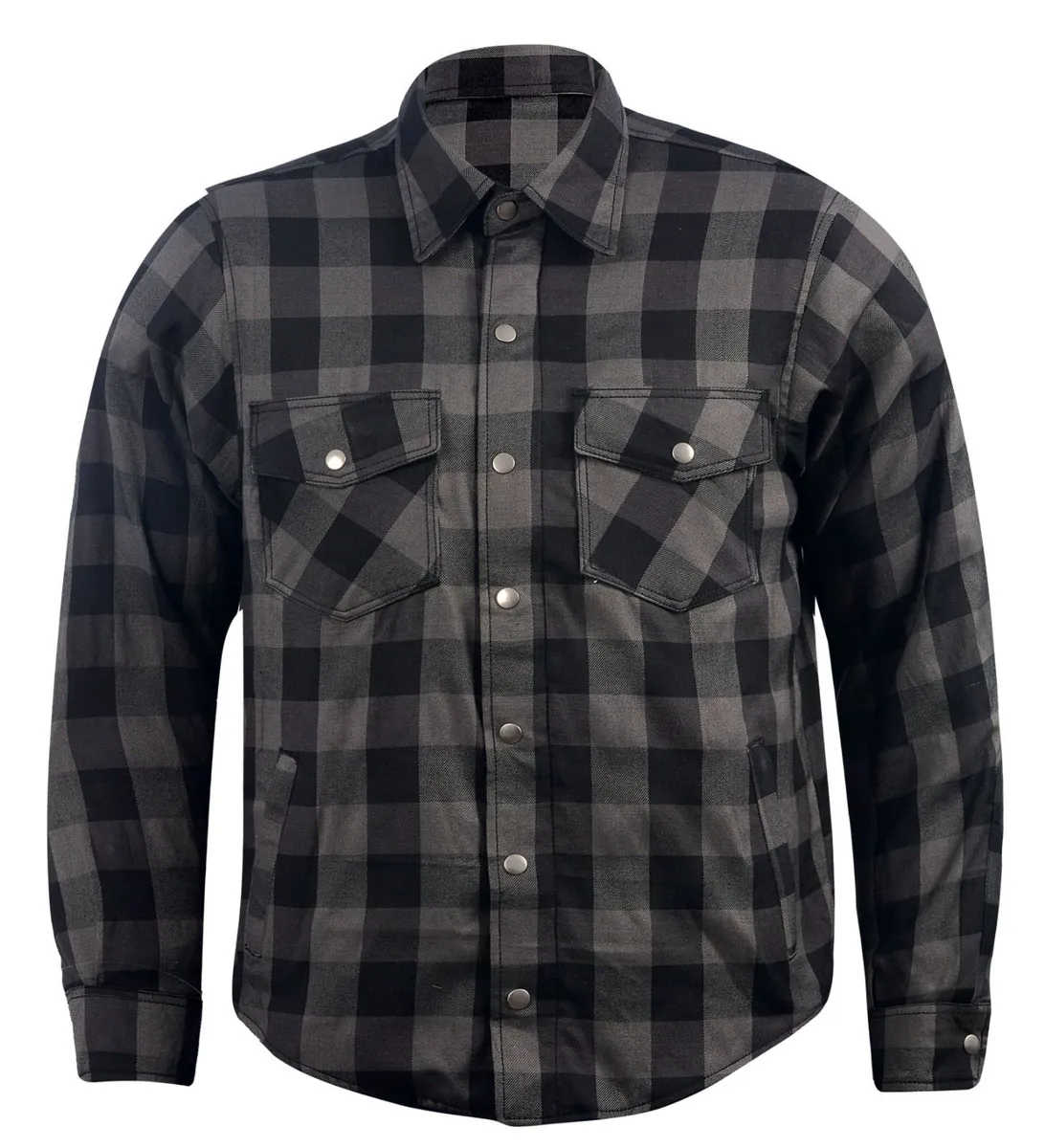 Grey & Black Kevlar Motorcycle Shirt - Image 1