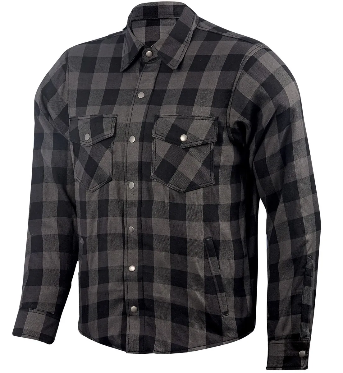 Grey & Black Kevlar Motorcycle Shirt - Image 2