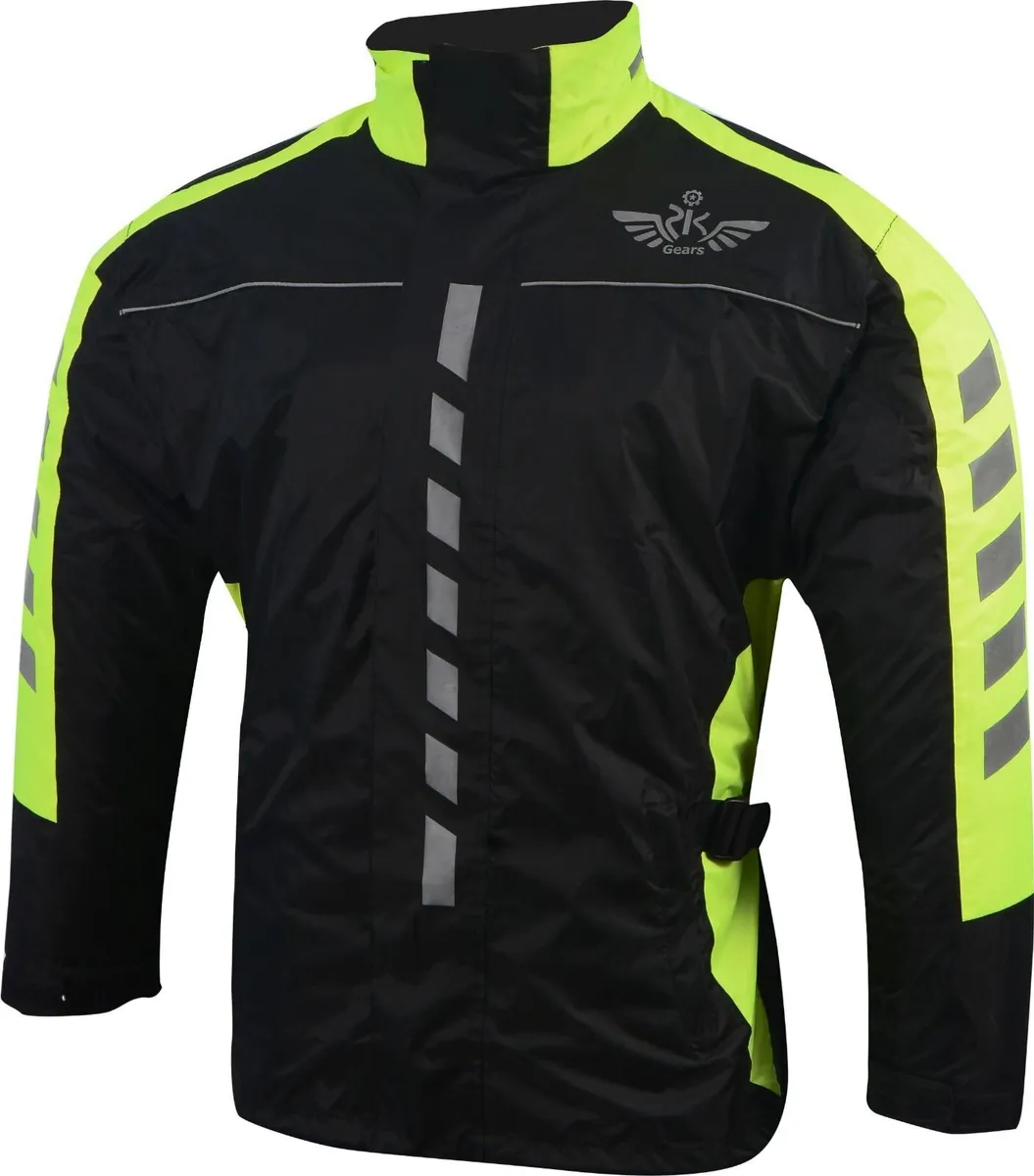Black & Neon Yellow Waterproof Rain Sui - Image 4