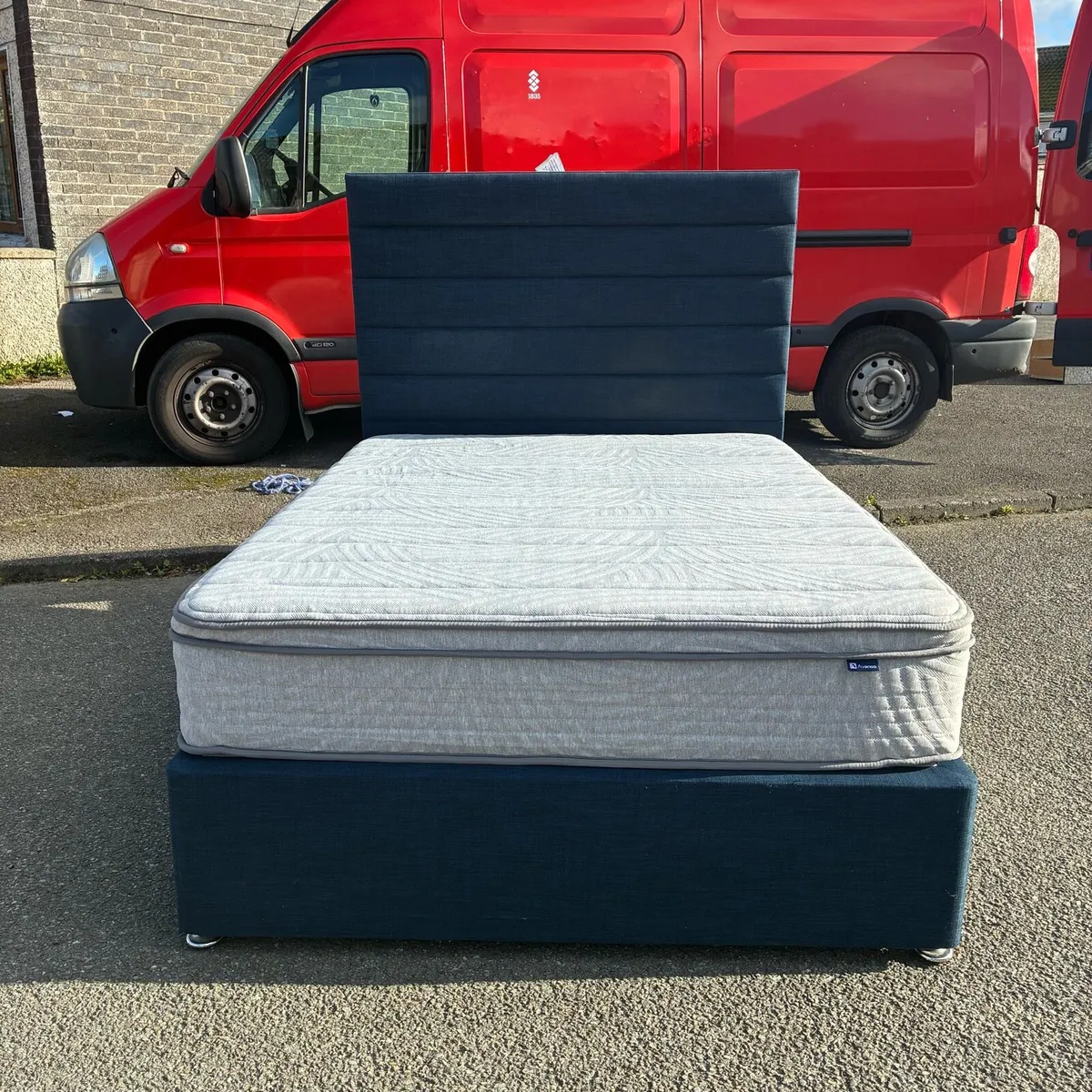 Blue Double bed with excellent Mattress - Image 1