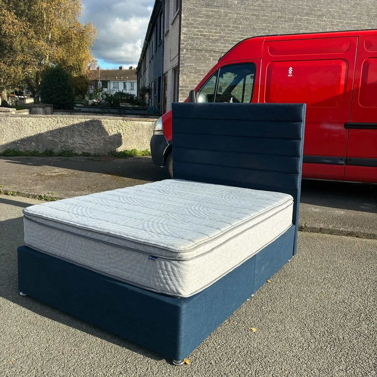 Blue Double bed with excellent Mattress - Image 2