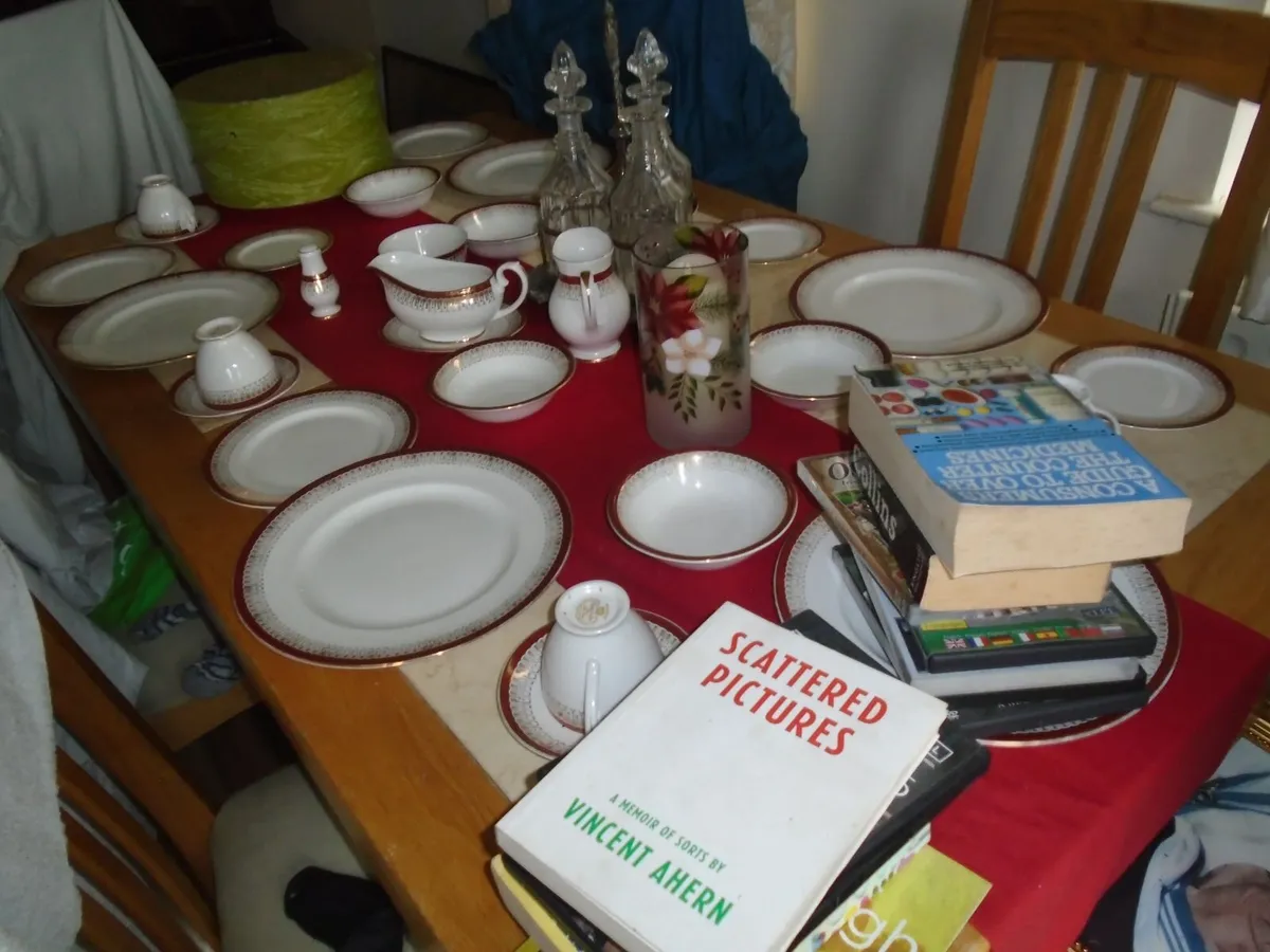 Dining room ....teak and marble table plus chairs