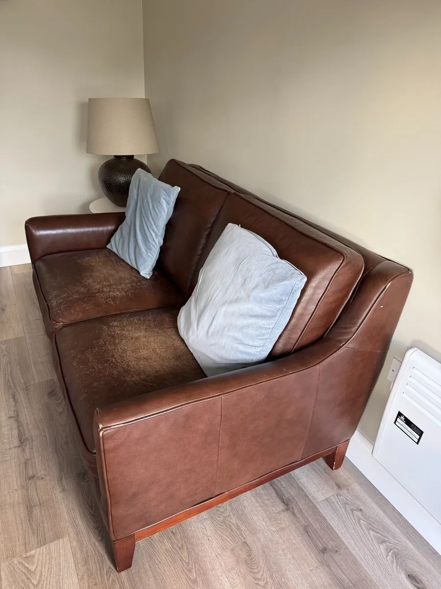 Leather 2 Seater Couch - Image 1