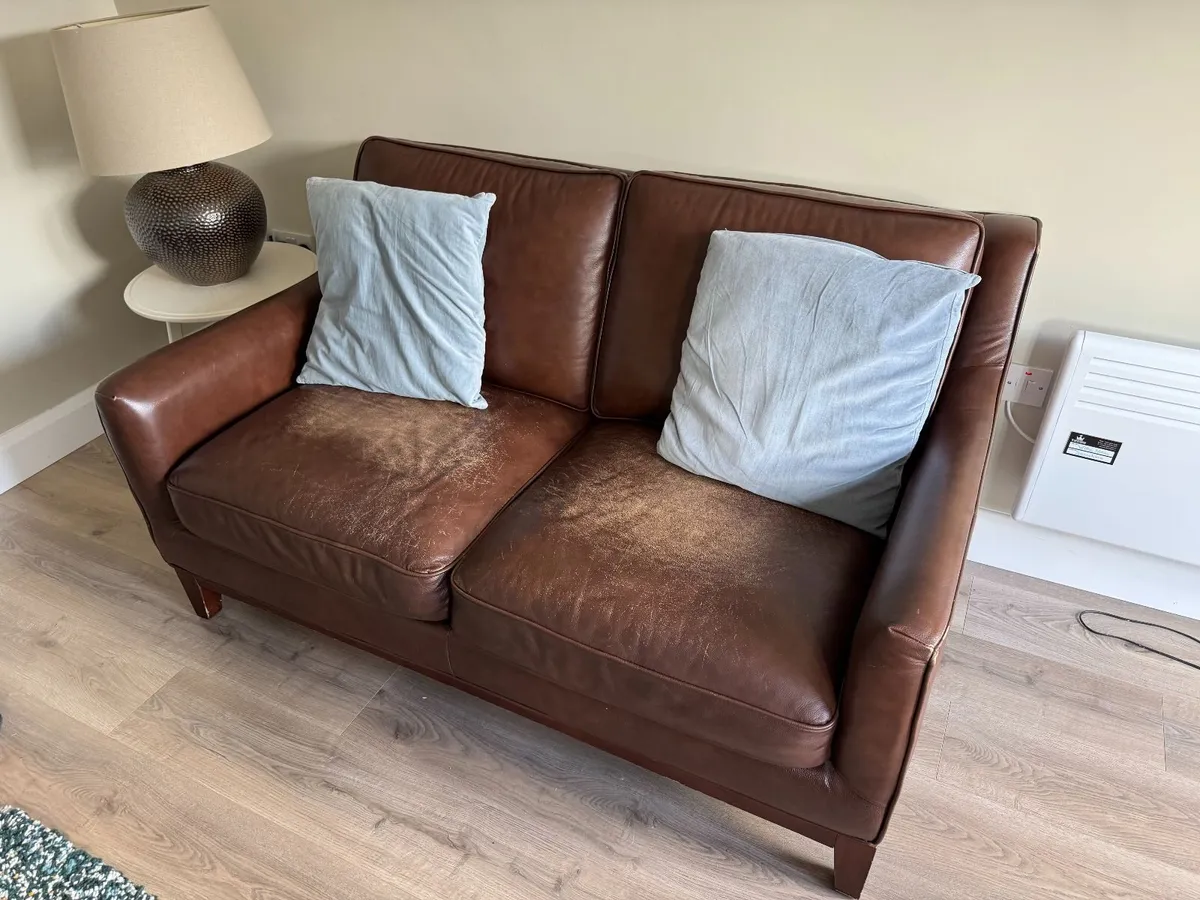 Leather 2 Seater Couch - Image 2