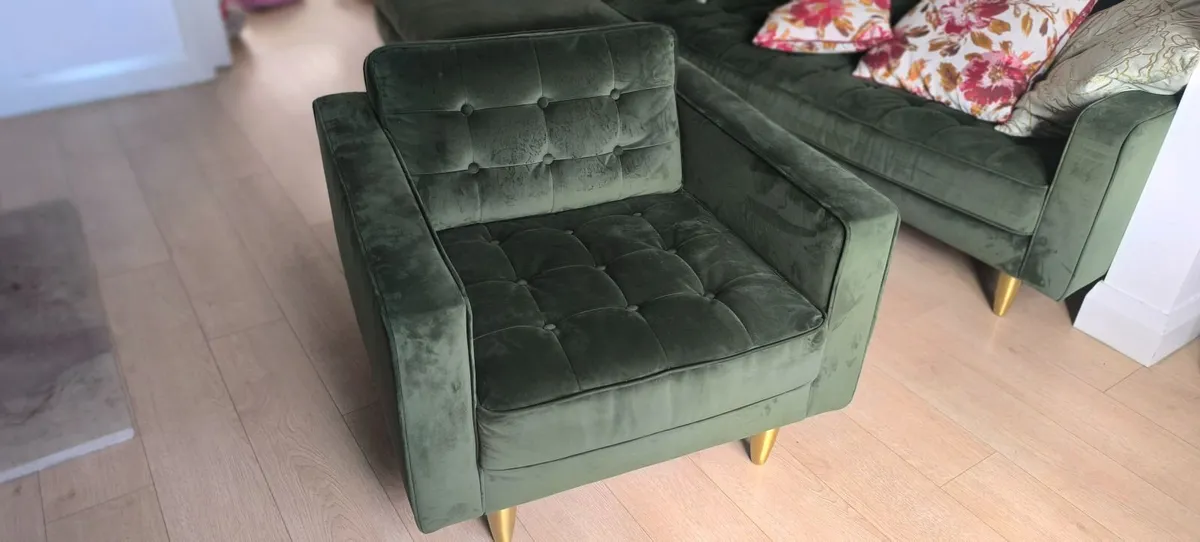 3 Seater Sofa, Armchair and Ottoman/Footstool - Image 2