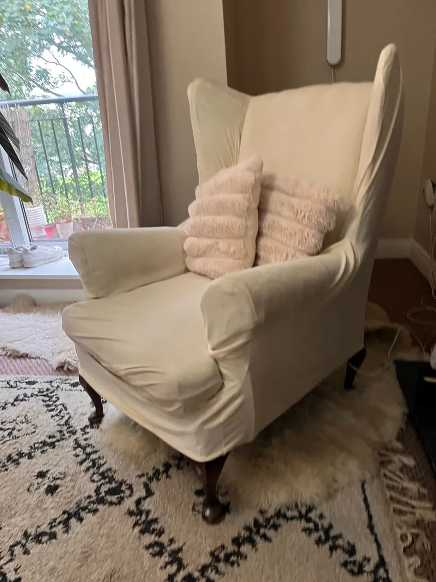 Charcoal Wingback Arm Chair - Image 2