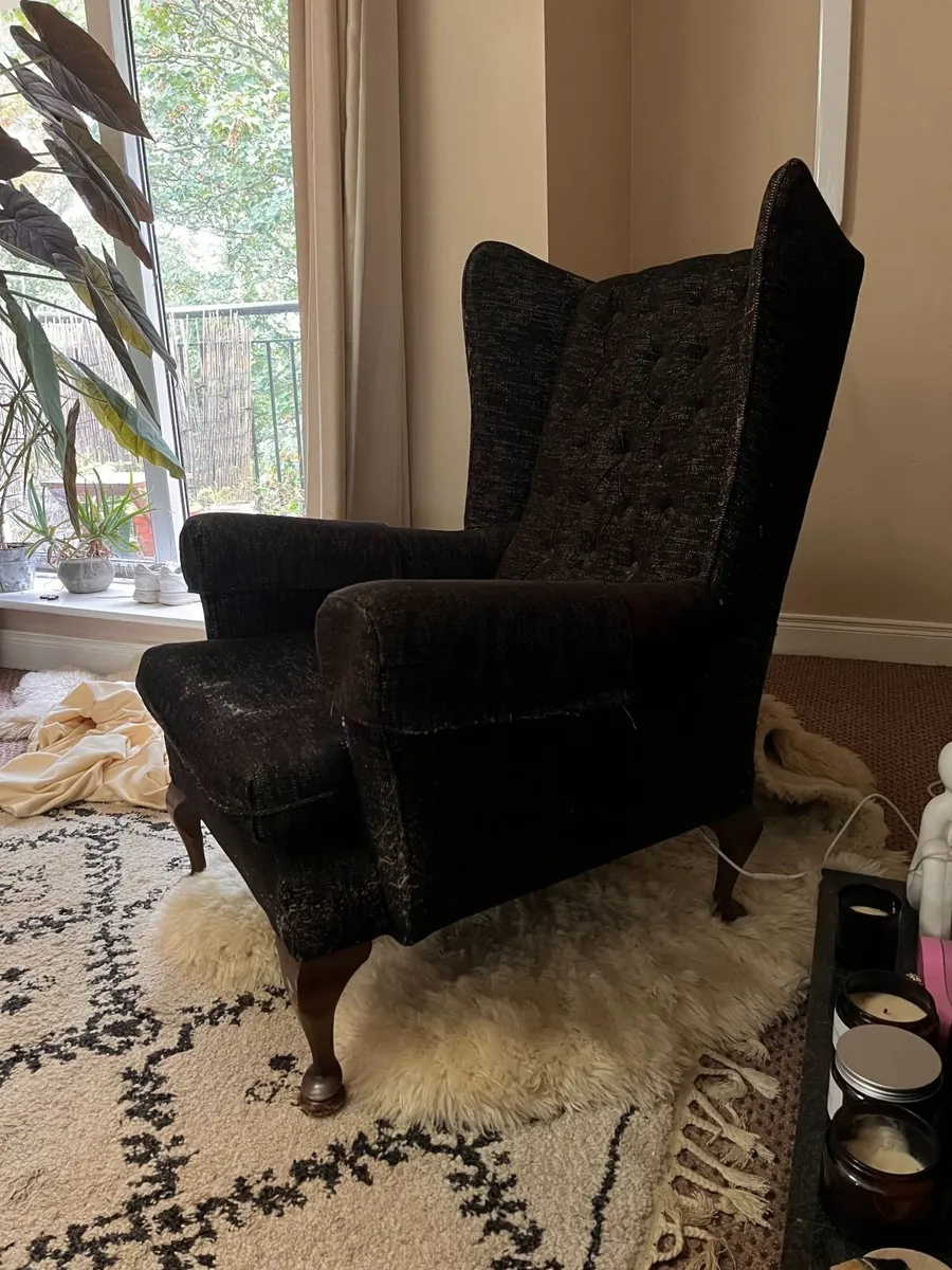 Charcoal Wingback Arm Chair - Image 4