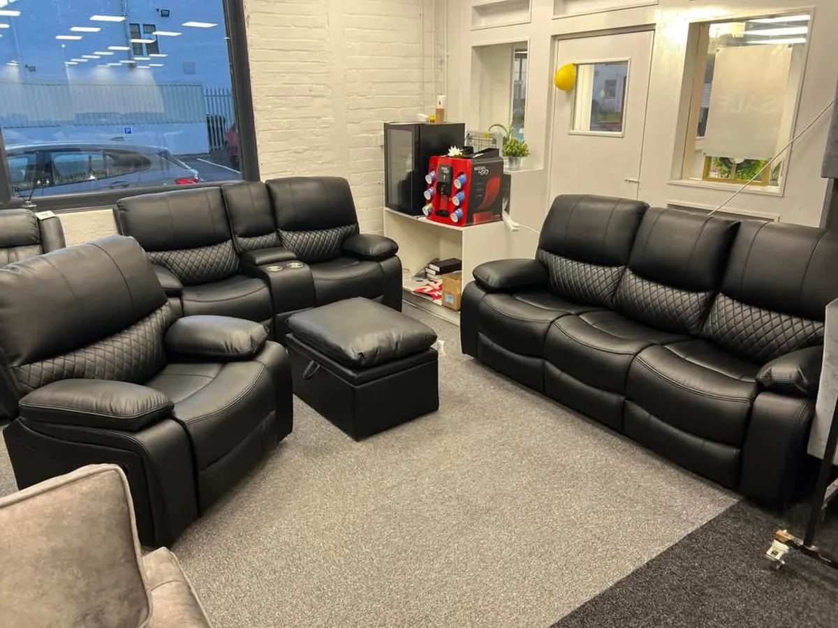 Rita 3+2 Seater Manual Leather Recliner Sofa - Image 4