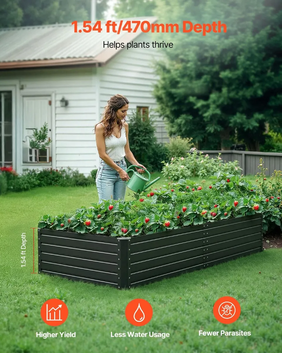 Metal Raised Garden Bed 203 x 102 x 48cm - Image 2