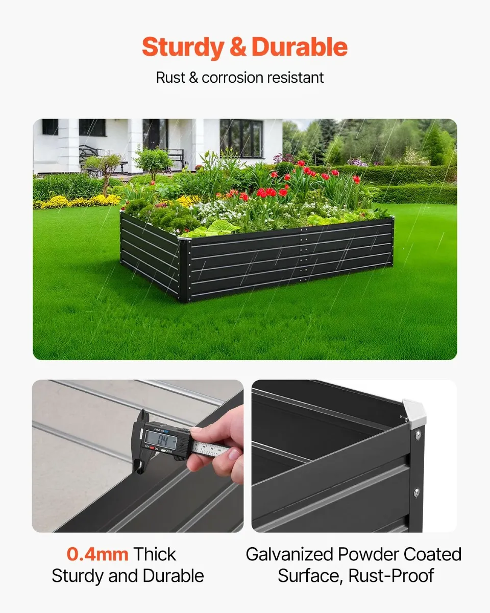 Metal Raised Garden Bed 203 x 102 x 48cm - Image 3