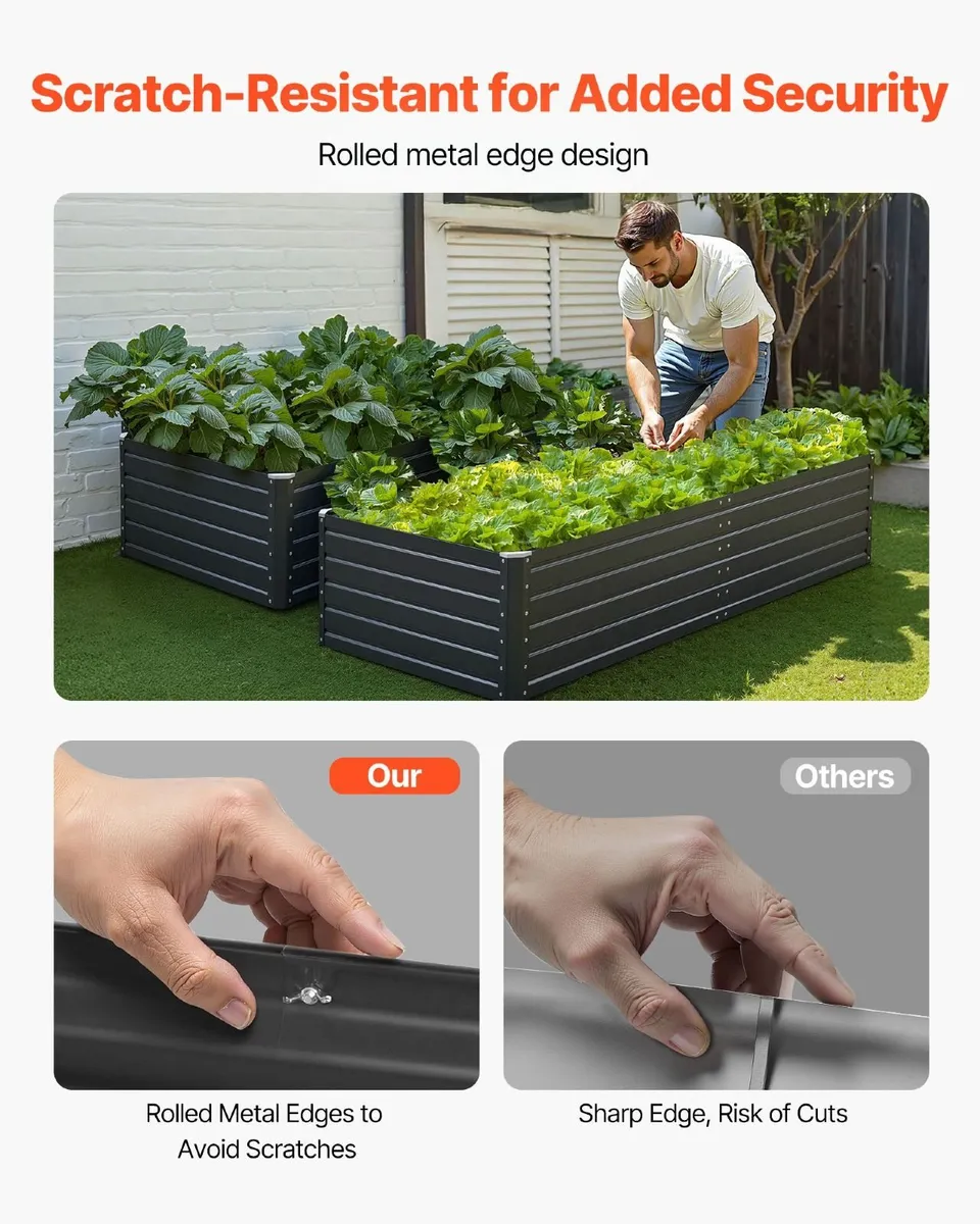 Metal Raised Garden Bed 203 x 102 x 48cm - Image 4