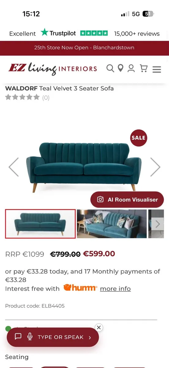 3 seater ez living couch - Image 2