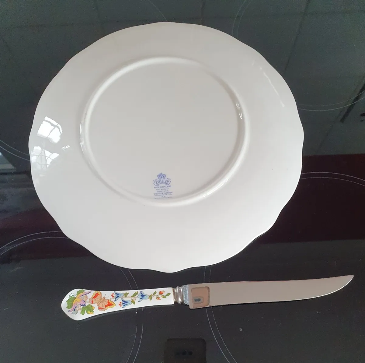 Aynsley 'Cottage Garden' Cake Plate & Knife - Image 3