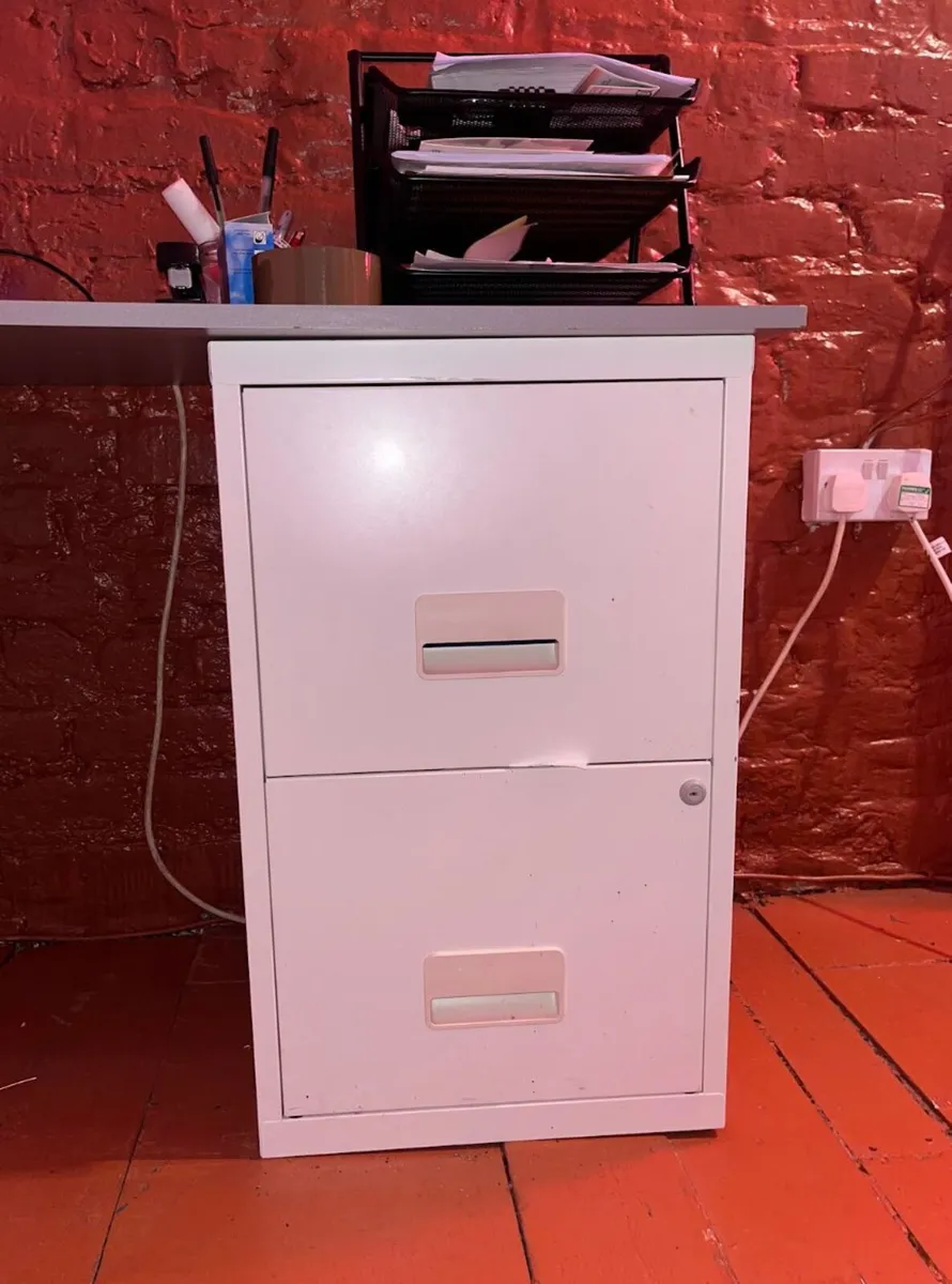 Cream Two Draw Filing Cabinets - Image 2