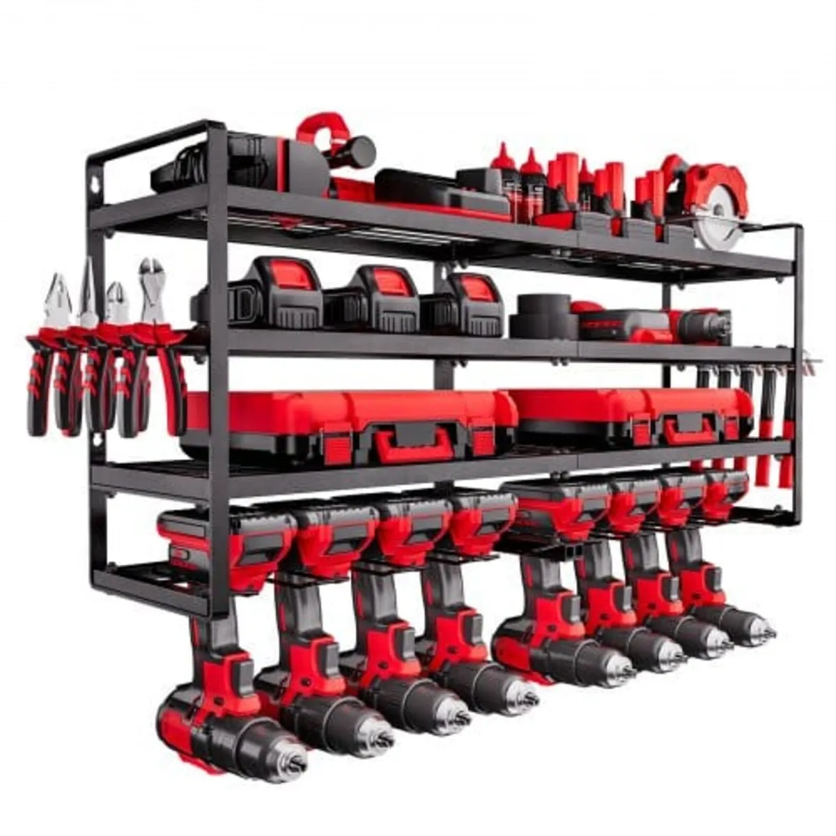 Power Tool Organizer Wall Mount, 4-Layer Storage R - Image 1