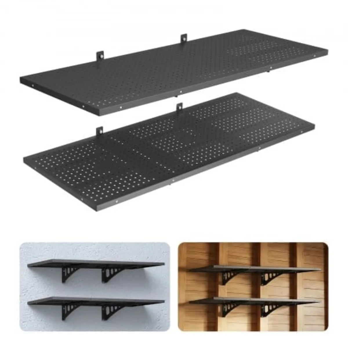 2-Tier Heavy Duty Wall Garage Shelving, 50 x 122 c - Image 1