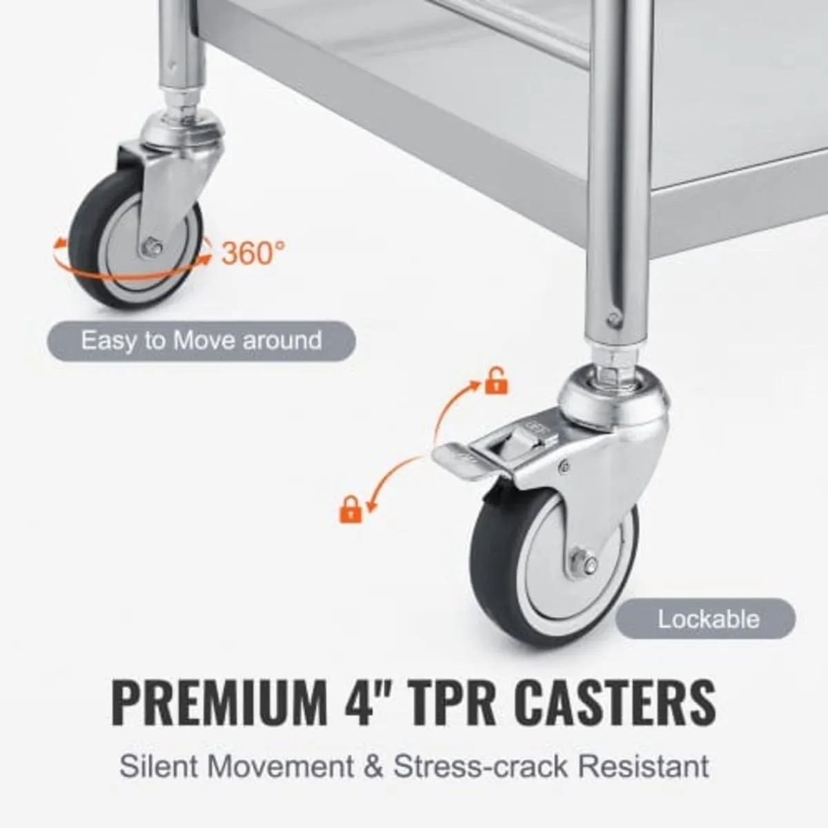 Medical Cart, 2 Layers Stainless Steel Cart 99.8 k - Image 2