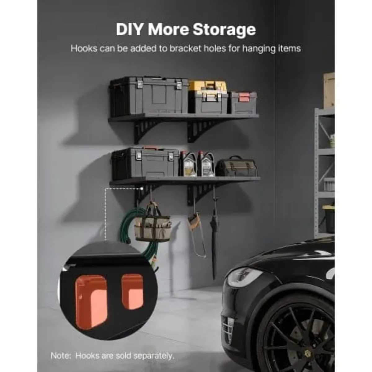 2-Tier Heavy Duty Wall Garage Shelving, 610 x 914 - Image 3